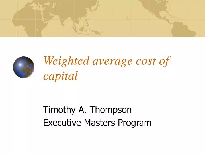 weighted average cost of capital