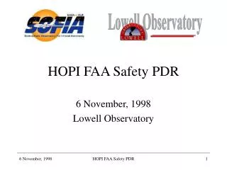 HOPI FAA Safety PDR