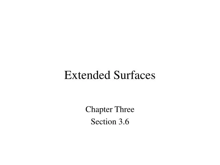 extended surfaces