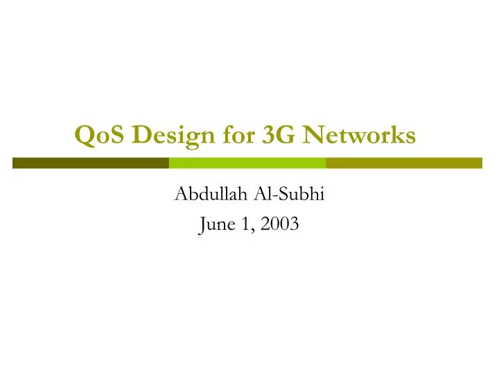 qos design for 3g networks