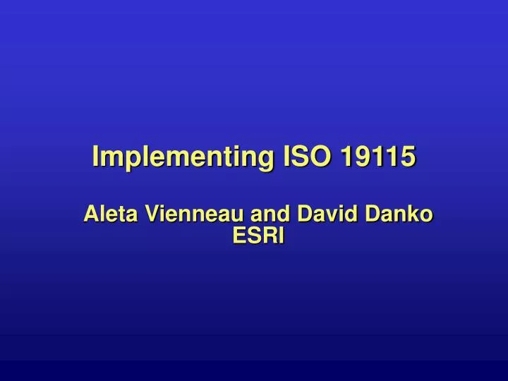 implementing iso 19115