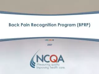Back Pain Recognition Program (BPRP)