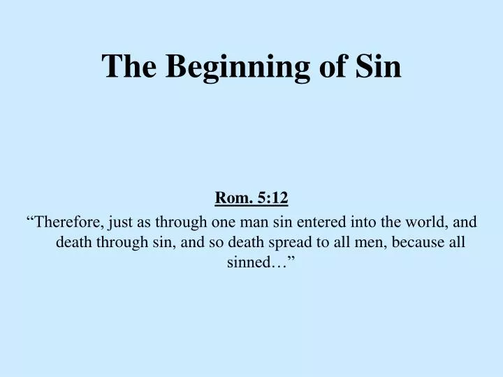 the beginning of sin