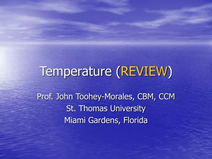 temperature review