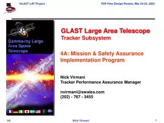 GLAST Large Area Telescope Tracker Subsystem