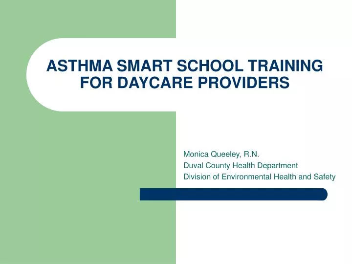 asthma smart school training for daycare providers