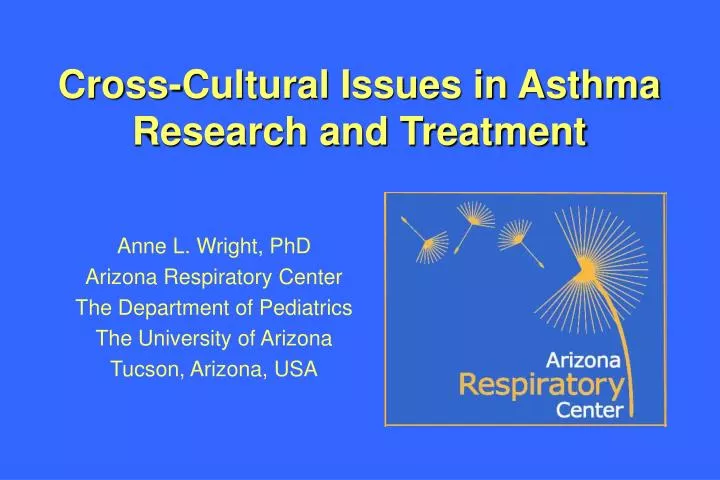 cross cultural issues in asthma research and treatment