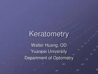 Keratometry