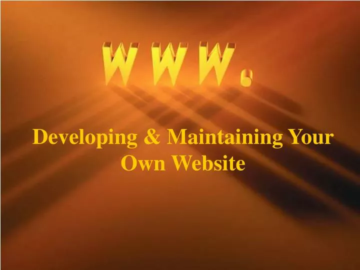 developing maintaining your own website