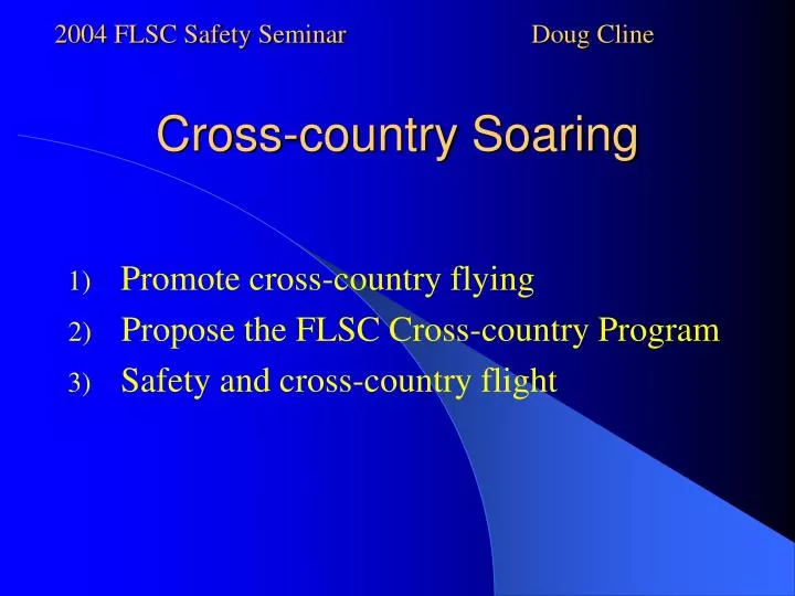 cross country soaring