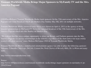 tsunami worldwide media brings major sponsors to myfamily tv