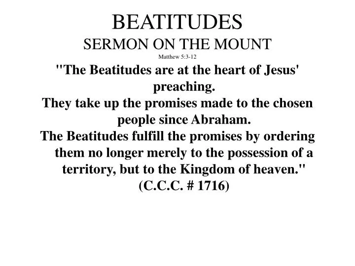 beatitudes sermon on the mount matthew 5 3 12