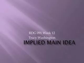 implied main idea