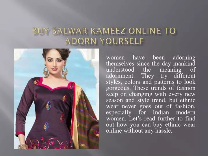 buy salwar kameez online to adorn yourself