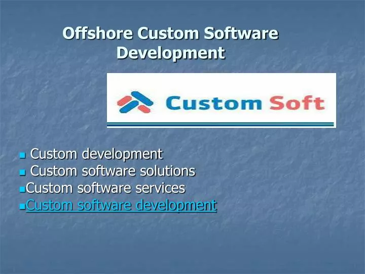 offshore custom software development