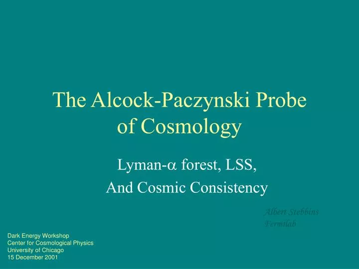 the alcock paczynski probe of cosmology