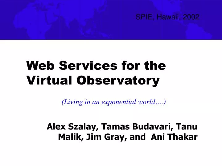 web services for the virtual observatory