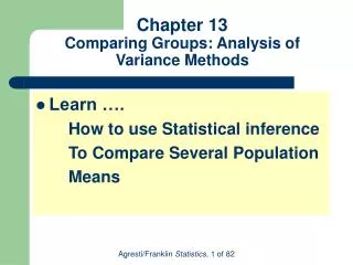 Chapter 13 Comparing Groups: Analysis of Variance Methods