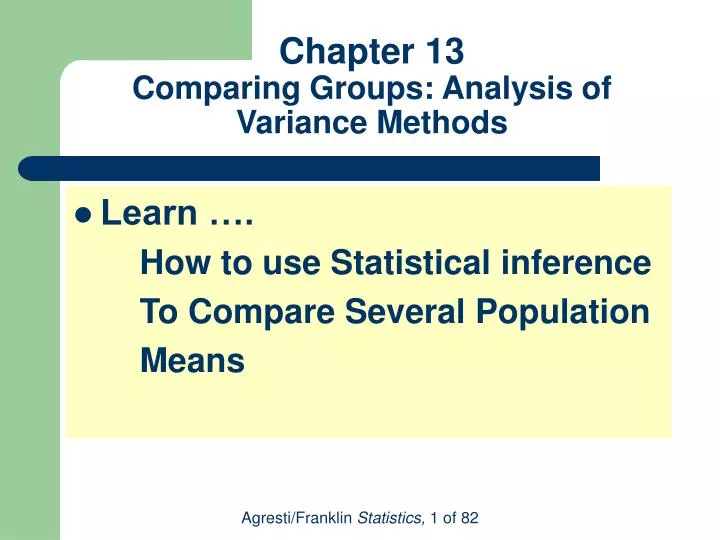 chapter 13 comparing groups analysis of variance methods