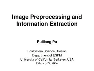 Image Preprocessing and Information Extraction
