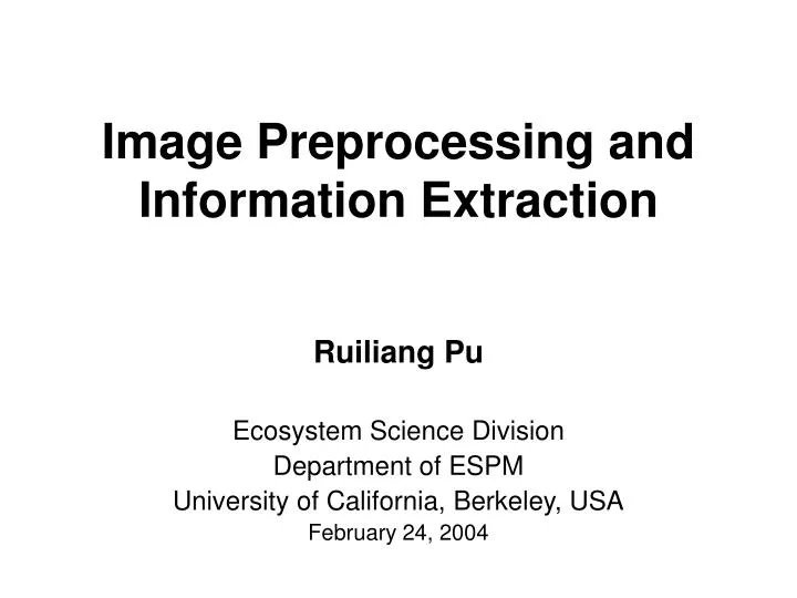 image preprocessing and information extraction
