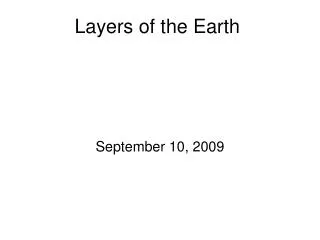 Layers of the Earth