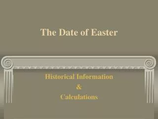 The Date of Easter