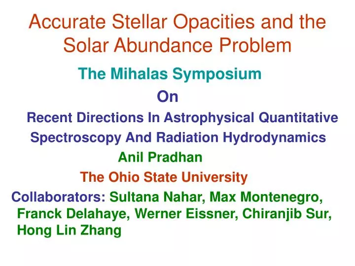 accurate stellar opacities and the solar abundance problem