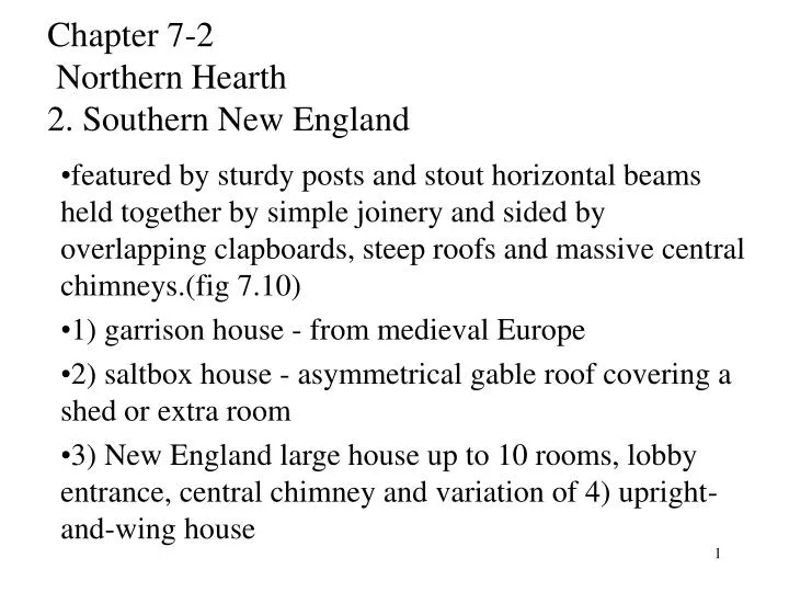chapter 7 2 northern hearth 2 southern new england