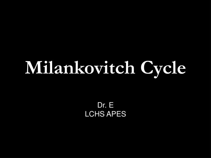 milankovitch cycle