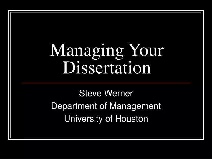 managing your dissertation