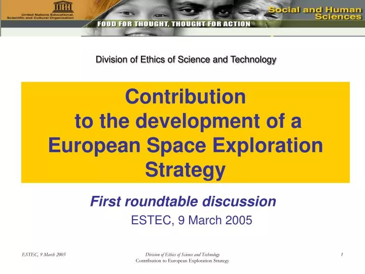 contribution to the development of a european space exploration strategy