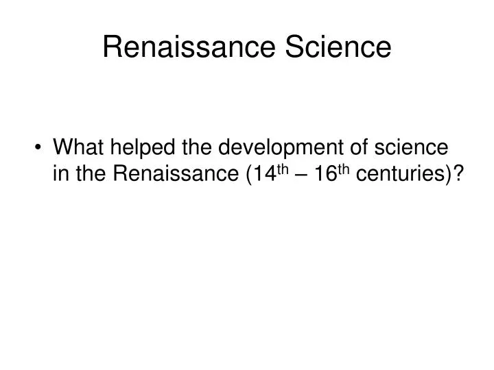 renaissance science