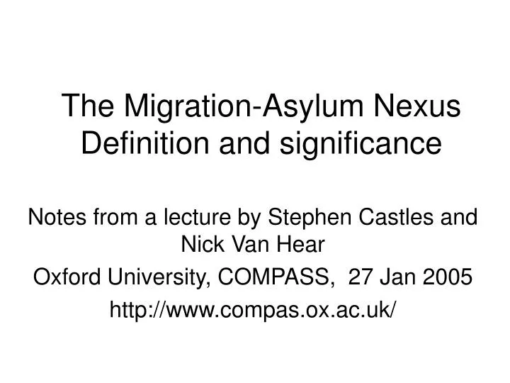the migration asylum nexus definition and significance