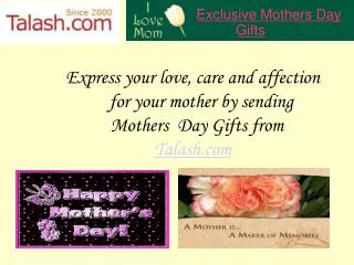 send mothers day gifts to india from talash.com