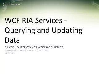 WCF RIA Services - Querying and Updating Data