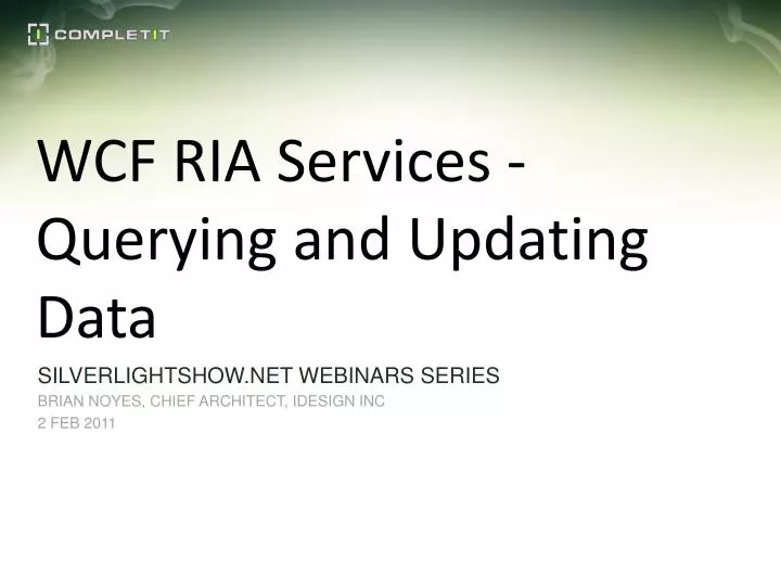 wcf ria services querying and updating data