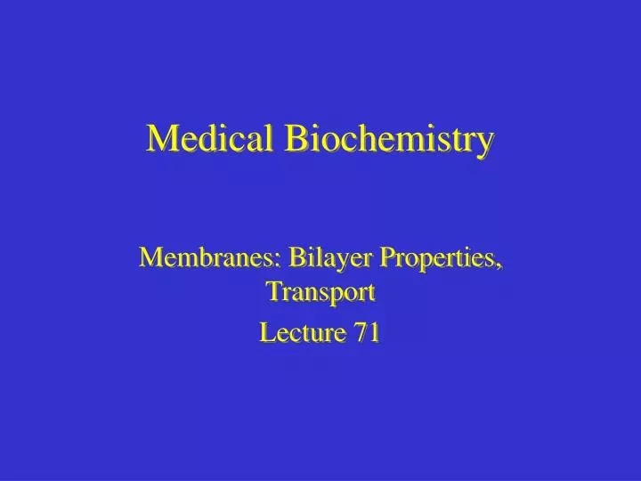 medical biochemistry