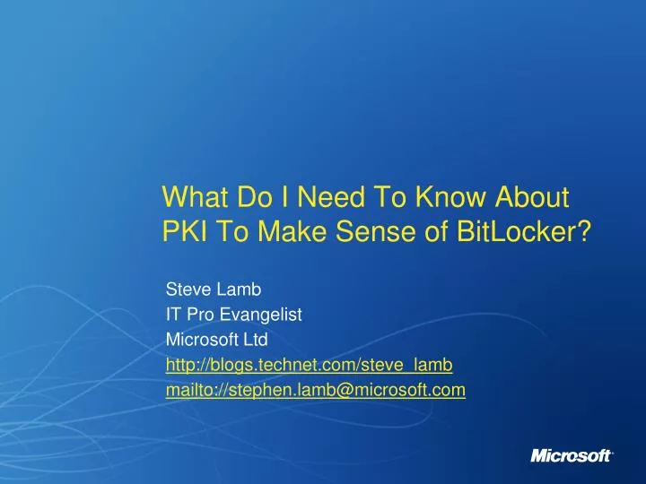what do i need to know about pki to make sense of bitlocker