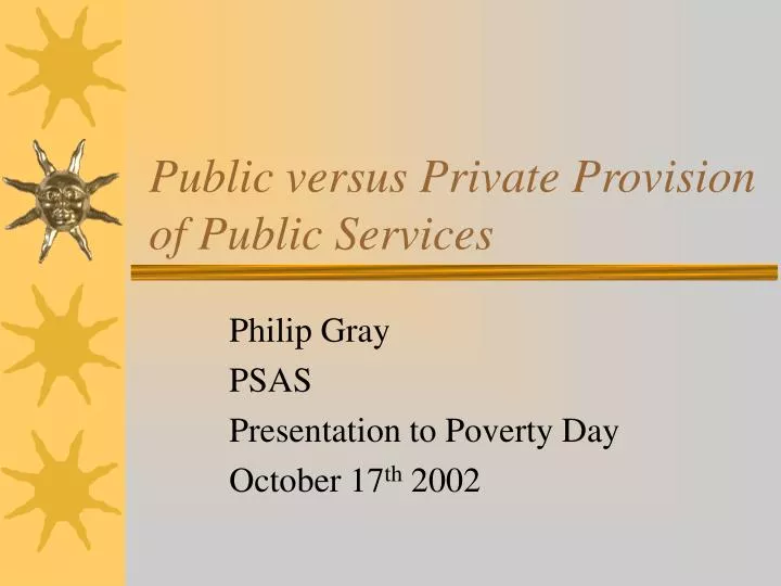 public versus private provision of public services