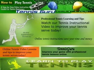 Online Tennis Video Lessons