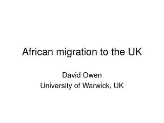 African migration to the UK
