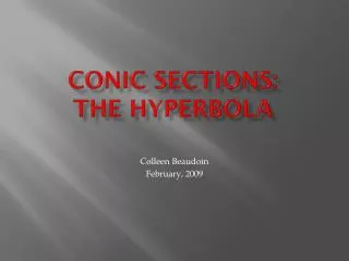 Conic Sections: The Hyperbola