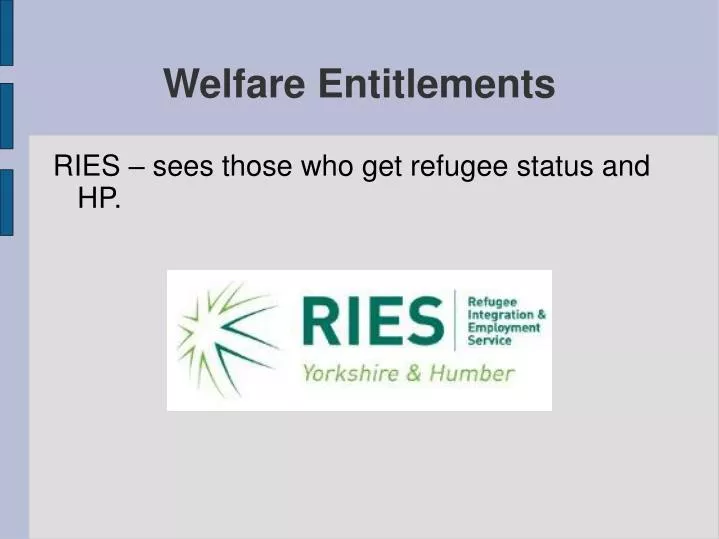 welfare entitlements