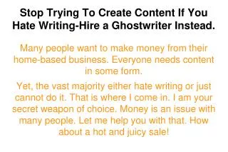 Ghostwriting and PLR Sale