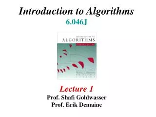 Introduction to Algorithms 6.046J