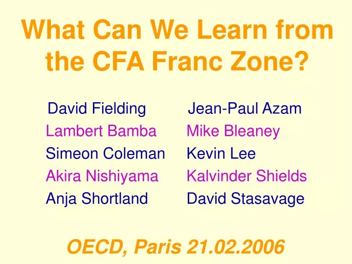 what can we learn from the cfa franc zone