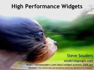 High Performance Widgets