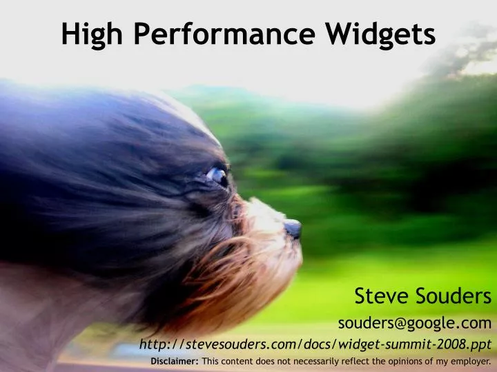 high performance widgets