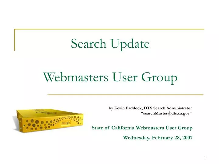 search update webmasters user group